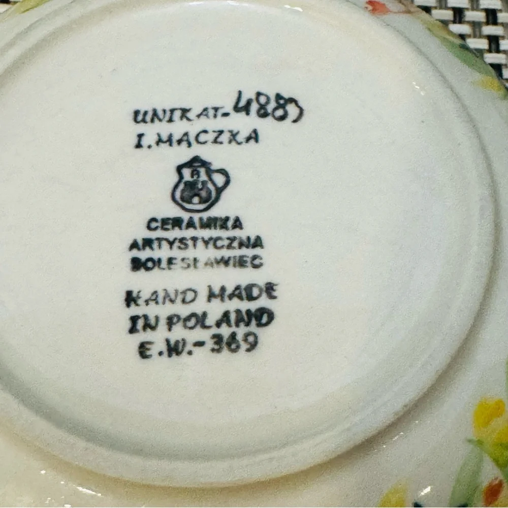 Polish Pottery  Bowl 6” Summer In The 60's UNIKAT UNIKAT